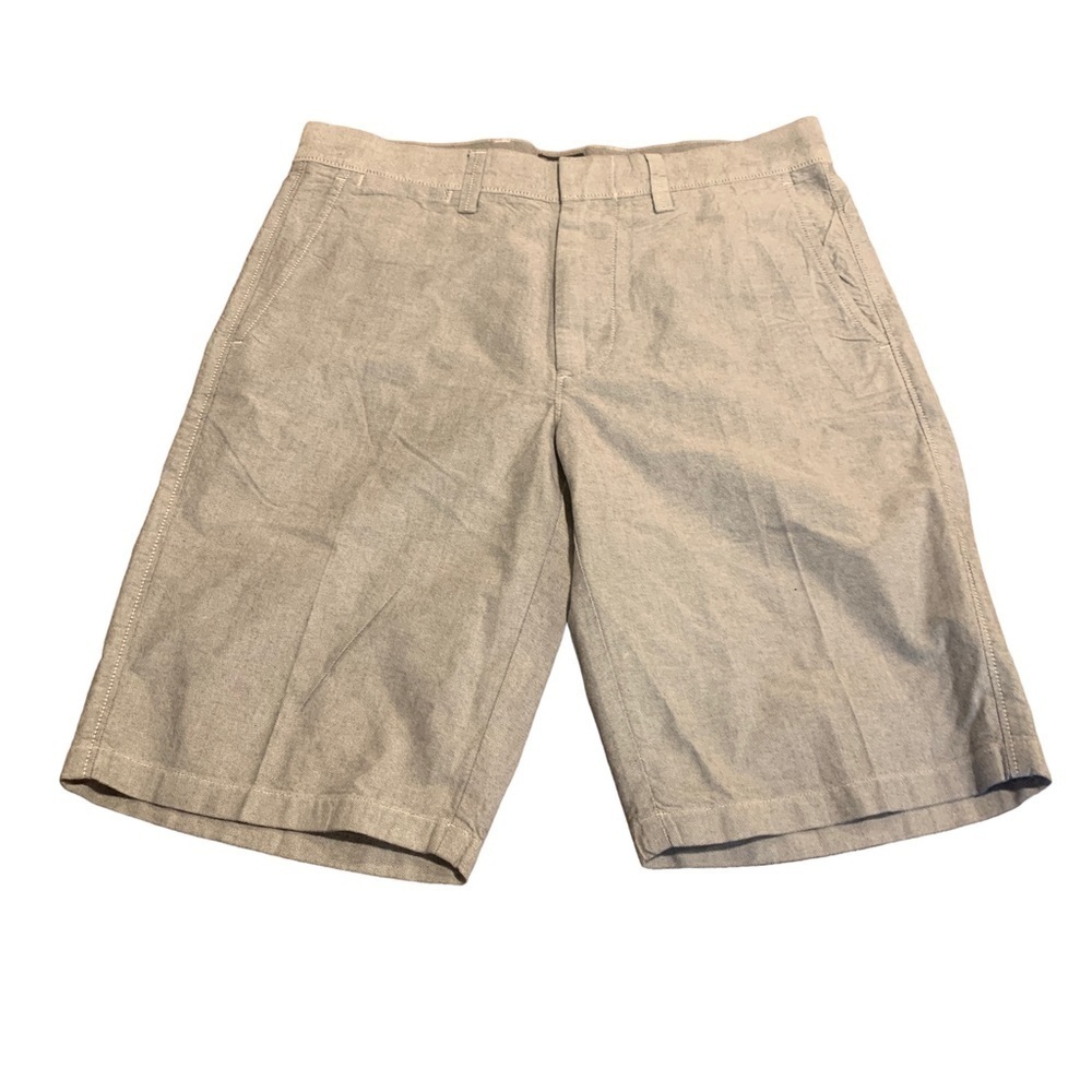 J Crew Club Men’s Grey Chambray Flat Front Shorts Size W30